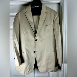 Men’s Billy Reid Tan Cotton Suit. 44R